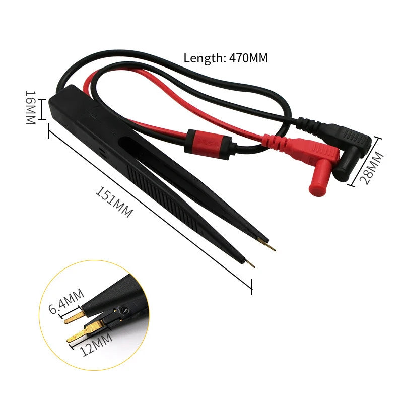 Capacitor Clip Detector Line Capacitance Test Leads LCR Universal Qme Black