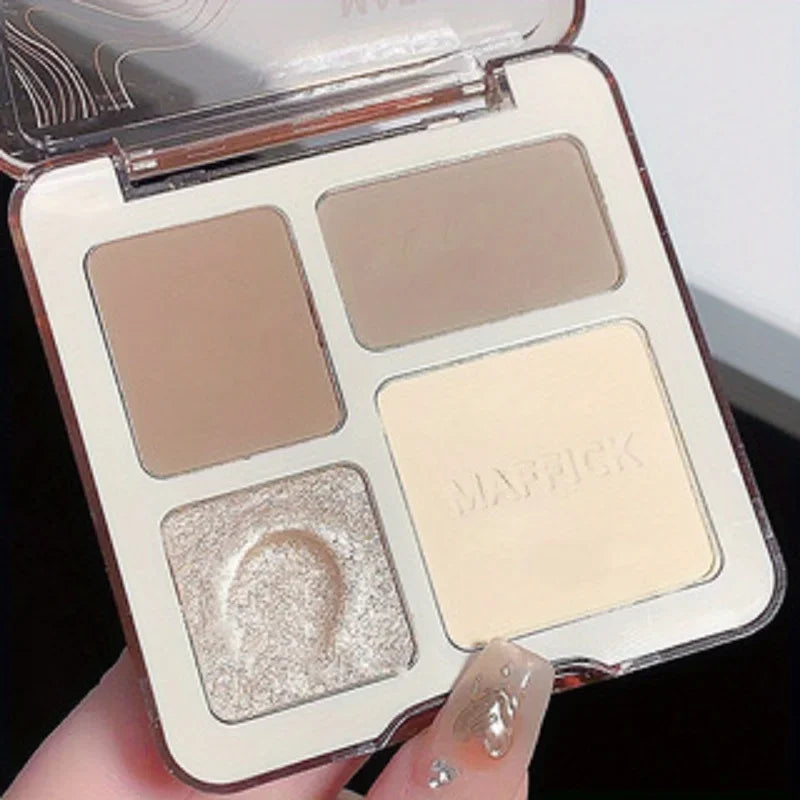 Natural Stereoscopic Face Powder Palette Matte Bronzer Contour Qme