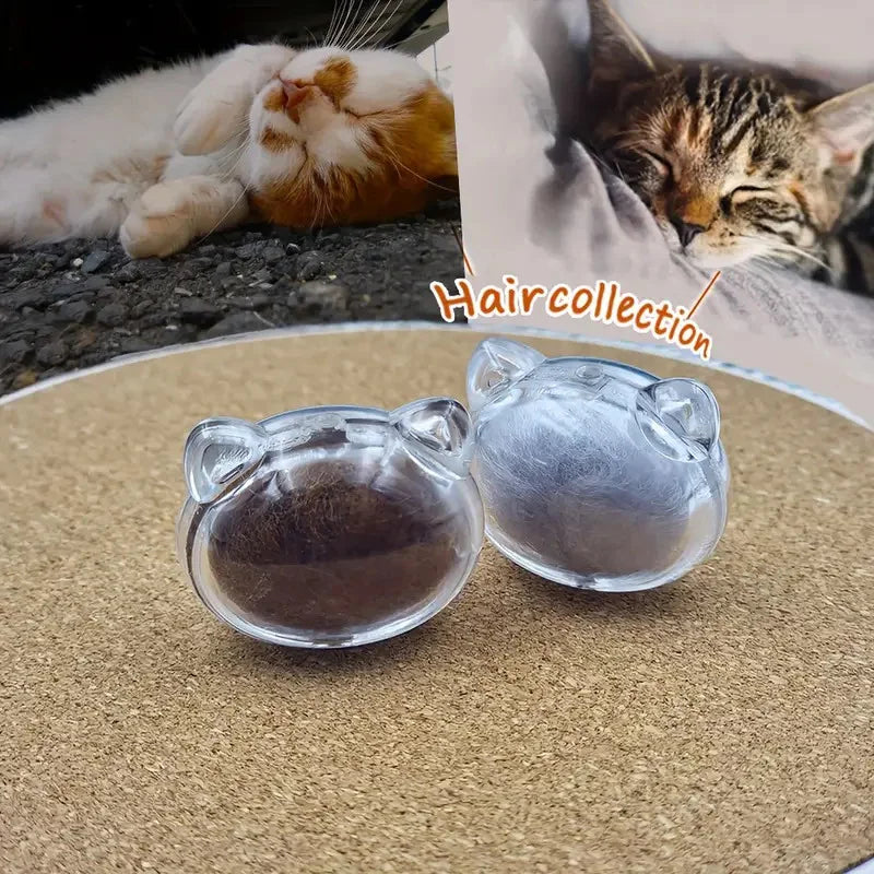 CC112pcs Pet Hair Keepsake Box Transparent Dog Cat Fur Storage DIY Qme