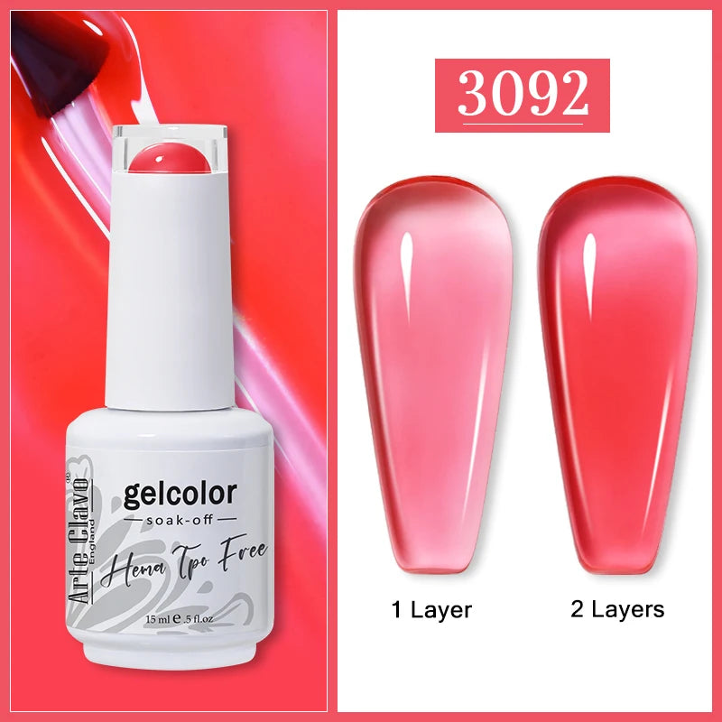 Arte Clavo Jelly Transparent Gel Nail Polish Summer Nude Pink Semi