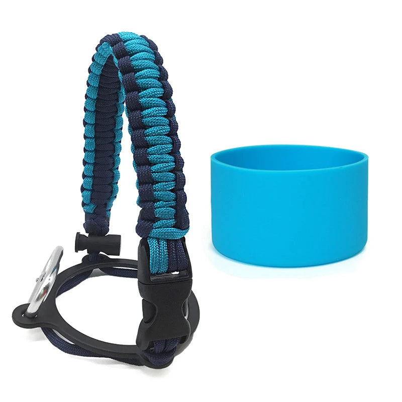 Silicone Non-slip Base Cover Paracord Hand-woven Water Cup Carrying