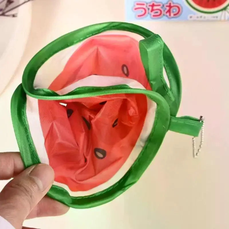 Portable Round Foldable Hand Fans Cartoon Foldable Design Handheld Folding Fan Round Shape Fruit Style Cooling Fans Qme