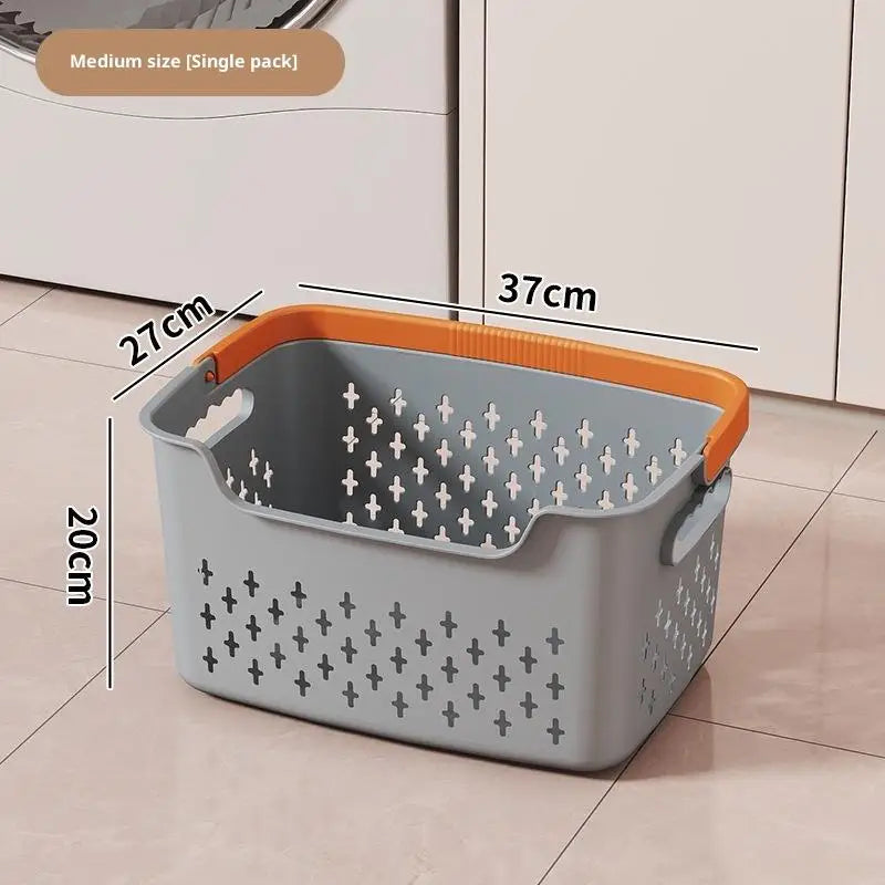 Household Laundry Basket Bedroom Bathroom Storage Large Capacity Qme Gray M