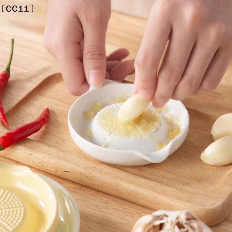 Ceramic Garlic Grater Plate Porcelain Ginger Wasabi Grinder Spout Qme