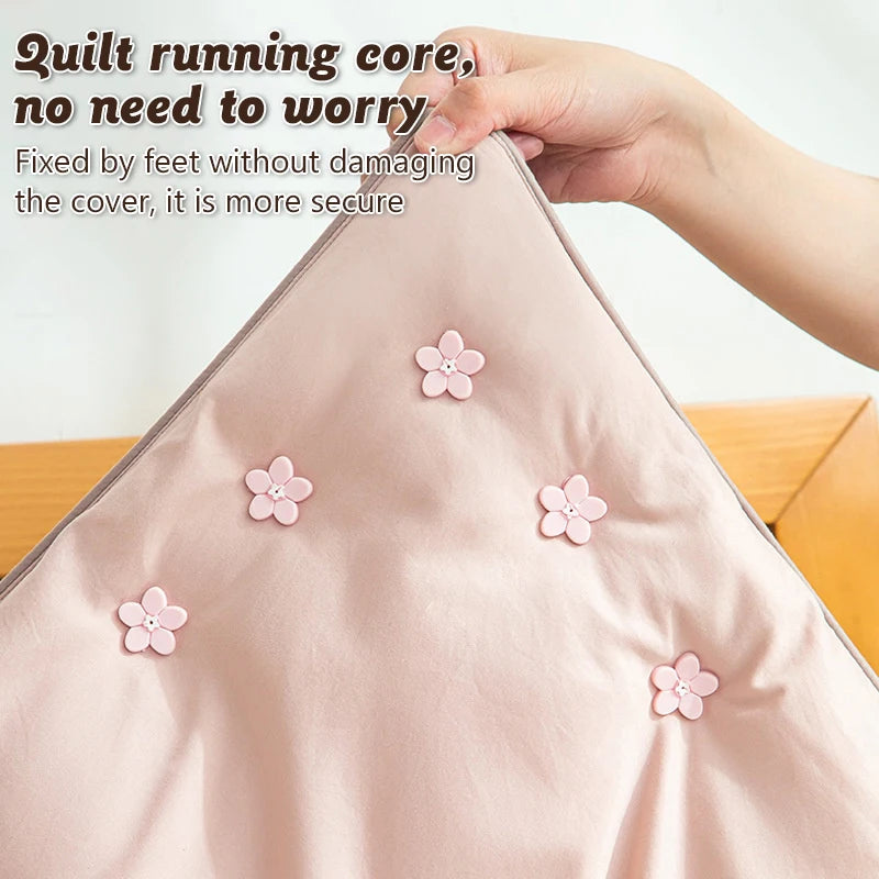 One Button Unlock Duvet Cover Fastener Clip Anti Slip Blanket Buckles Qme