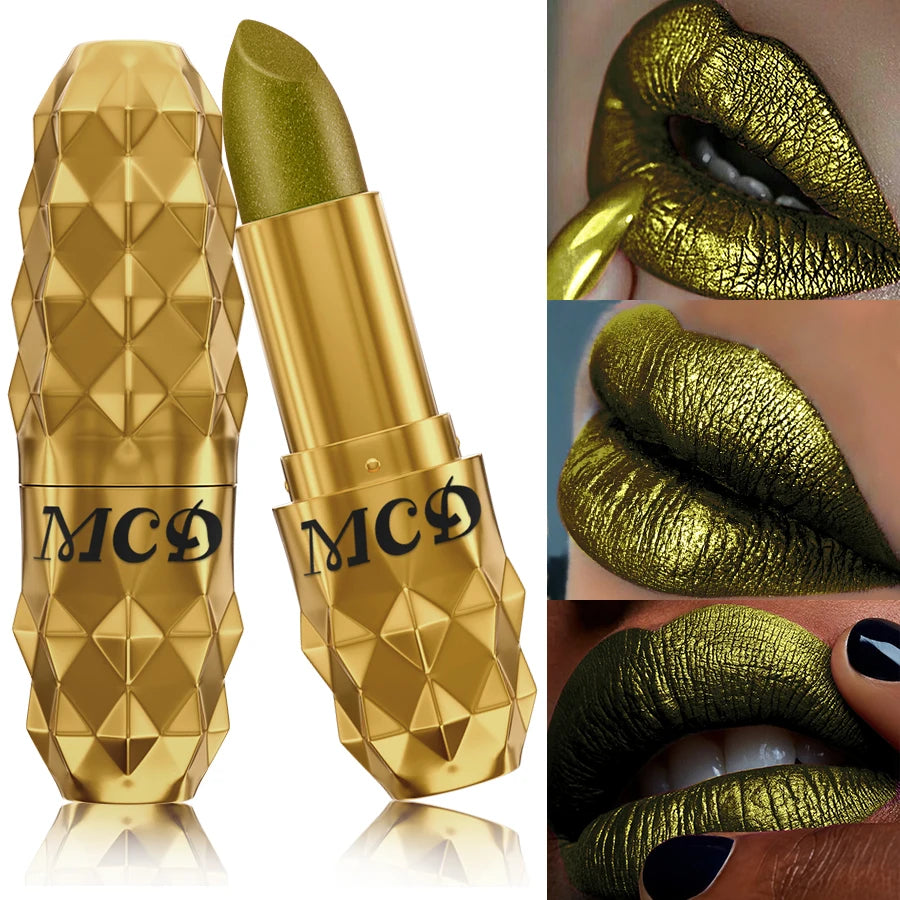 Smoky Green Lipstick Pen Waterproof Glitter Shimmer Lip Korean Makeup Qme