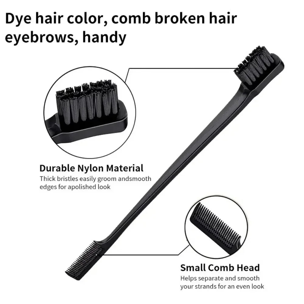 Slick Back Hair Brush Bristle Teasing Comb Women Black Qme