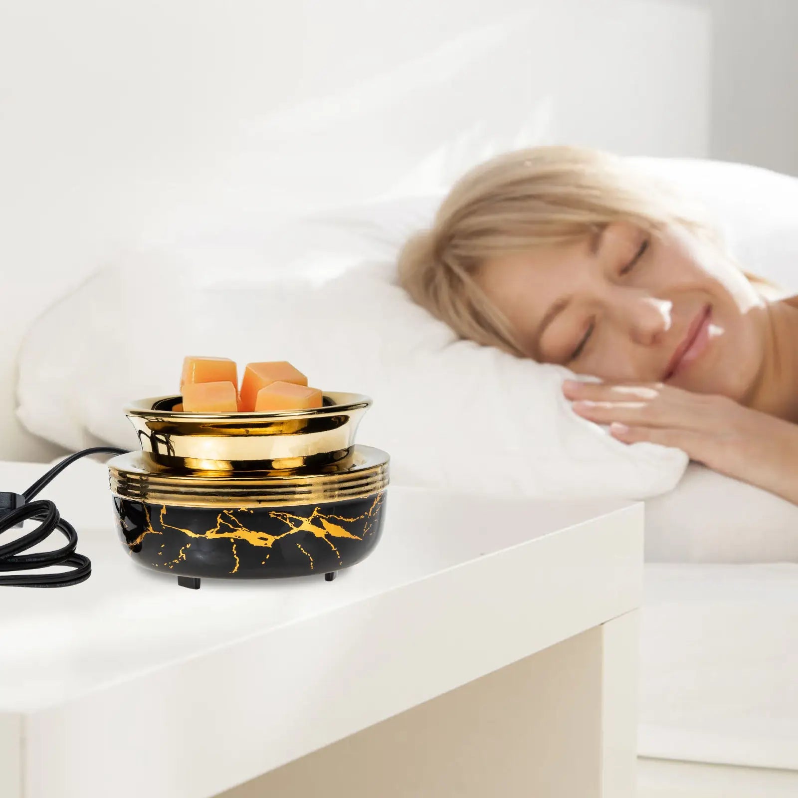 Ceramic Incense Burner Bowl for Meditation Relaxation Aromatherapy Stress Relief Bedroom Yoga Room Decor Compact Scented Wax Qme