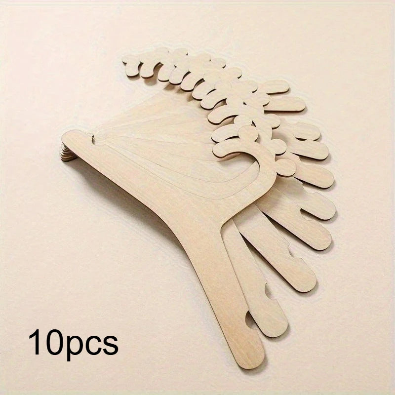 Natural Wood Clothes Hangers, Non-slip, No Paint, Smooth Finish, Durable for Shirts, Coats, Pants, Wardrobe Storage Qme 10pcs