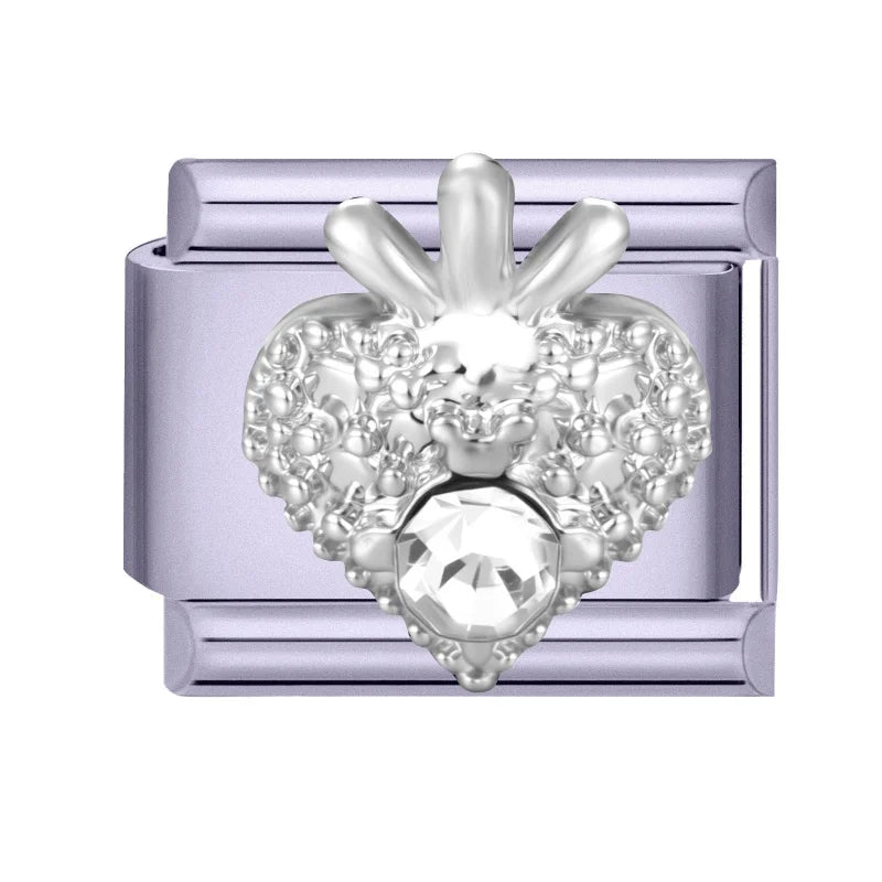 Fashion Zircon Bow Butterfly Cute Rabbit Italian Charms Links DIY Stainless Steel Bracelet Accessories Women Jewelry Making Gift Qme Style 13