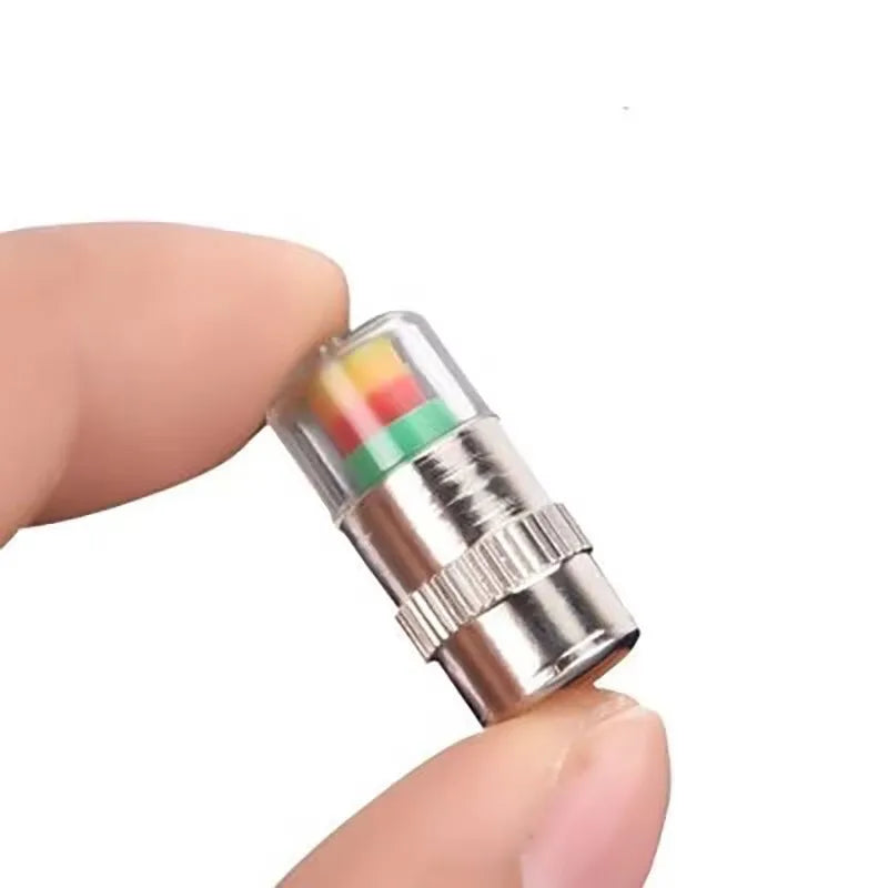 4Pcs 2.4 Bar Car Tire Pressure Guage Cap Sensor Indicator Alert Monitoring Tool Tyre Cap Indicator Alert Air Pressure Gauge Qme