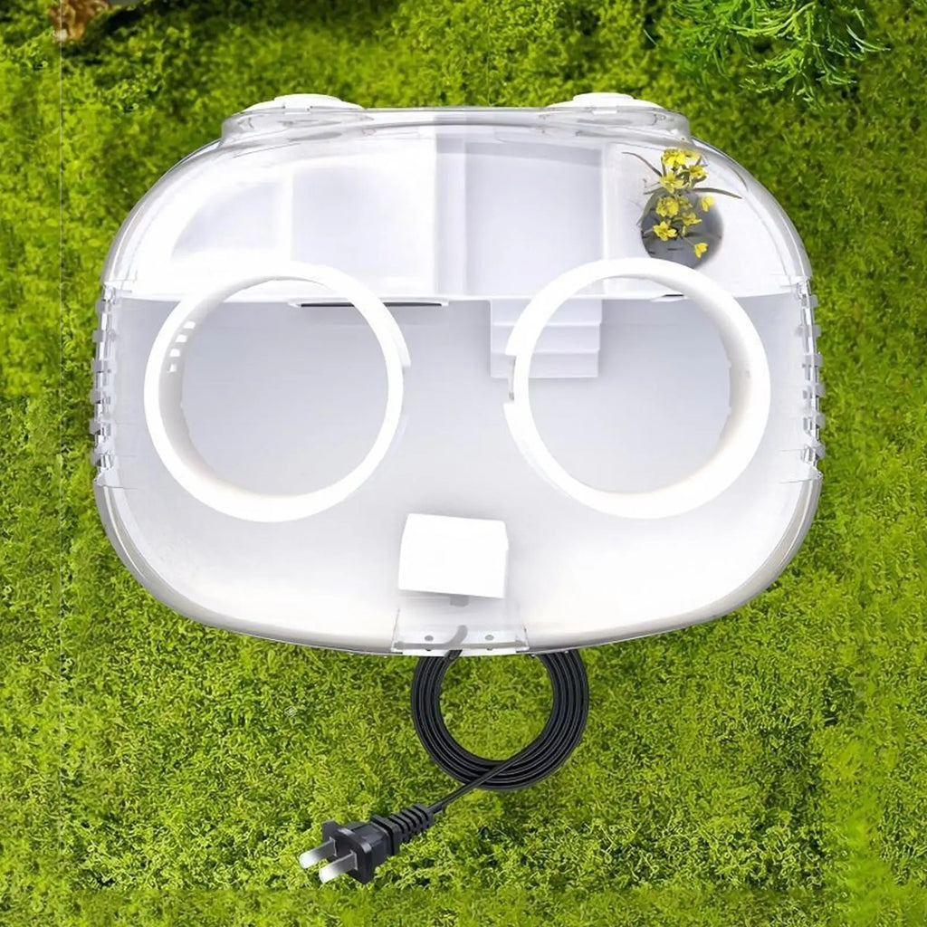 Aquatic Turtle Tank Clear USB Powered Basking House Turtle Tank Pet Reptile Habitat For Indoor Home Living Room Apartment Office Qme