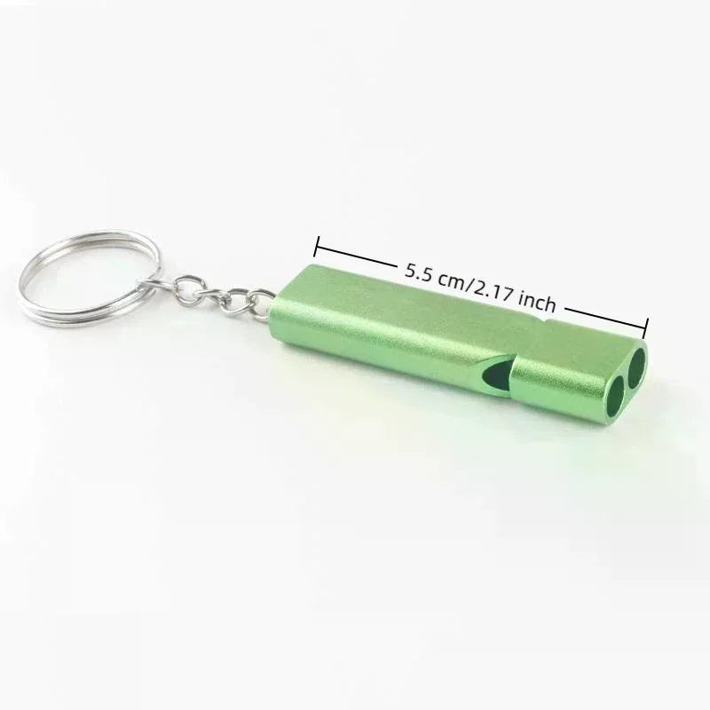Dual Frequency Survival Whistle Flat Metal Outdoor Hiking Climbing Qme