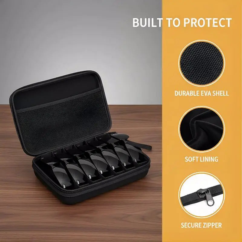 4/5/6/7/8 Compartments Adjustable Glasses Organizer Black Eyewear Case with Sturdy Dividers, Travel Sunglasses Storage Box Qme