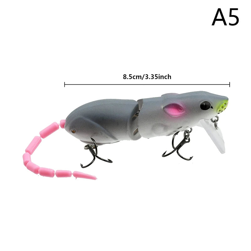 Mouse Lure Artificial Plastic Fishing Swimbait Rat Pike Bass Minnow Qme A5