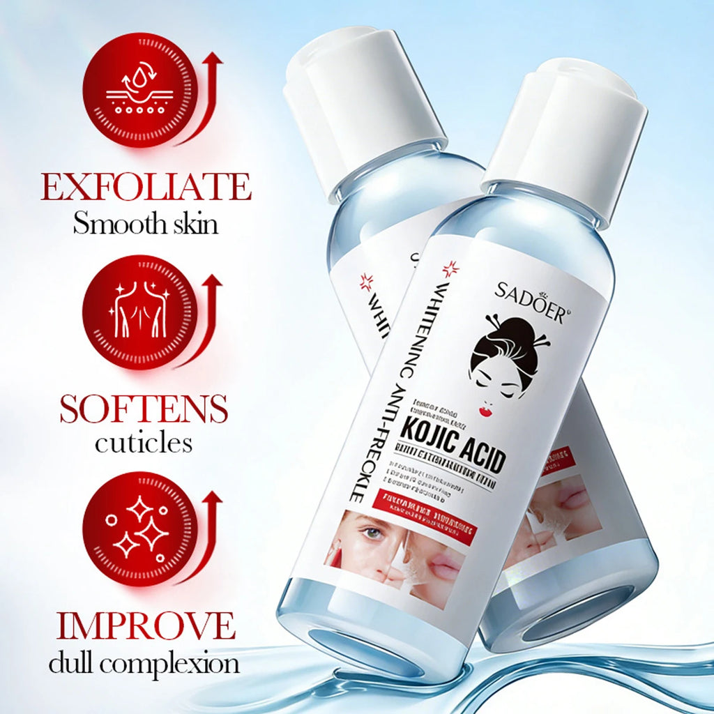 Kojic Acid Gentle Exfoliating Lotion Brightens Skin Tone Leaves Qme
