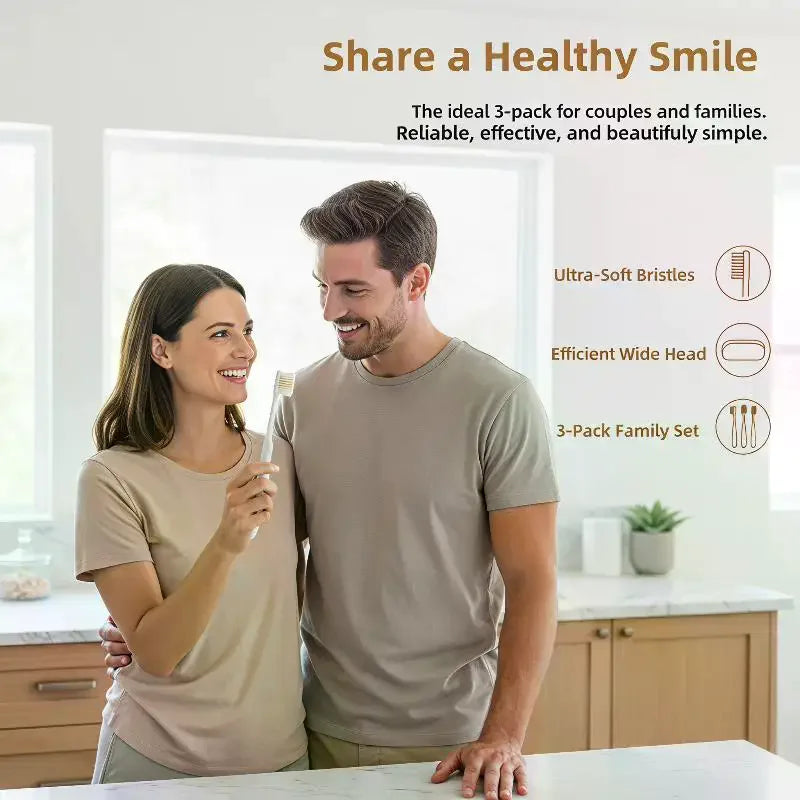 Soft Bristle Wide Head Toothbrushes Anti-slip Ergonomic Handle Home Qme