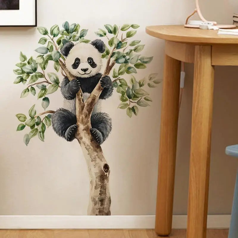 PVC Home Decor Cartoon Cute Panda Tree Branch Wall Stickers Kids Room Qme