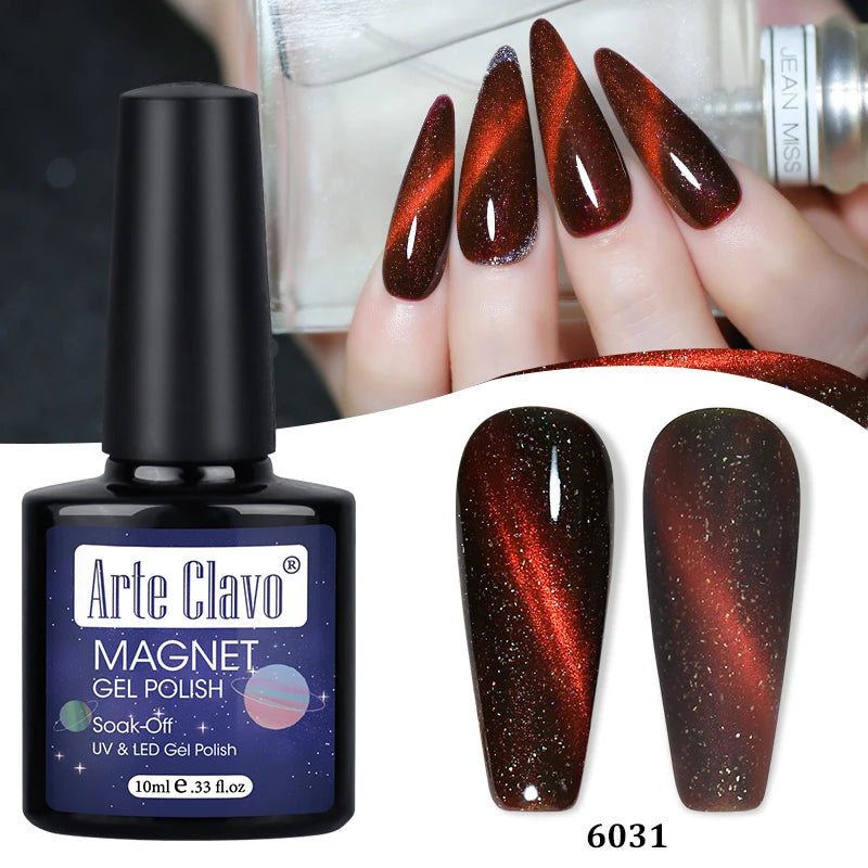 DIY Design Cat Eye Nail Art Magnet Heart Rabbit Striped Tool Red Qme 6031