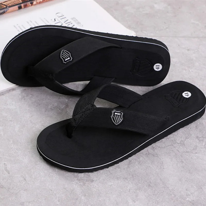 Hot Sale High Quality Men Flip Flops Summer Beach Flip Flops Men Fashion Breathable Casual Beach Men Slippers Summer Outdoor Qme Black 44
