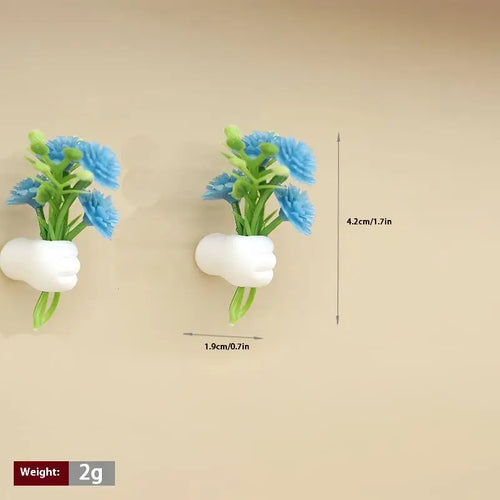 1 12 Dollhouse Miniature Handheld Flower Model Wall Hanging Qme Blue