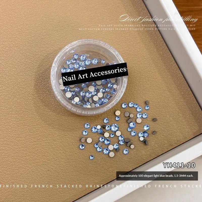 Glitter Glass Crystal Rhinestones Clear Flat Back Personalized Nail Qme 10