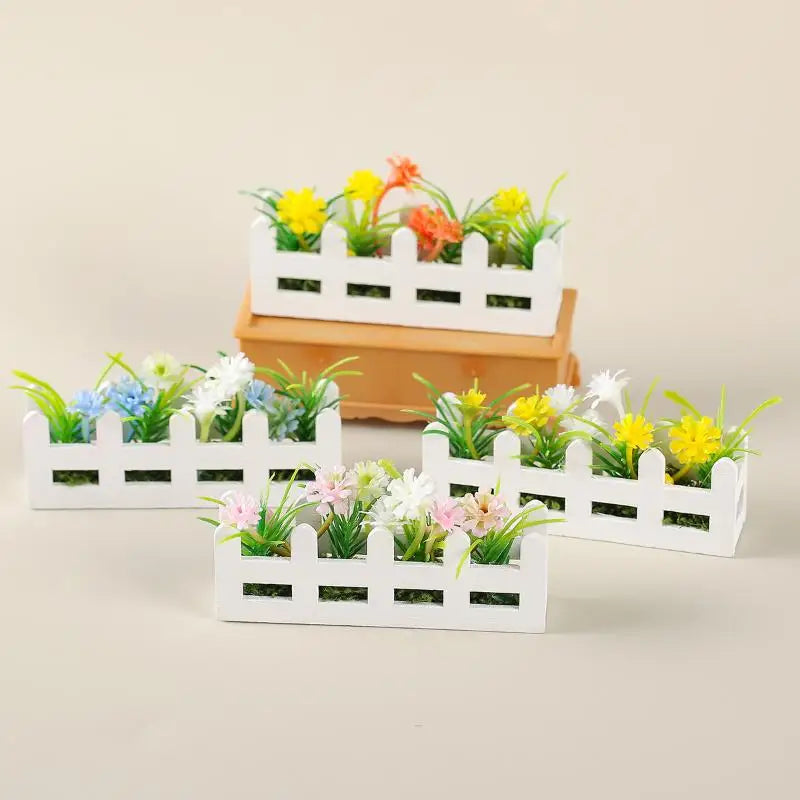 Pretend Play Toy 1 12 Scale Dollhouse Simulated Flower Fence Decor Qme