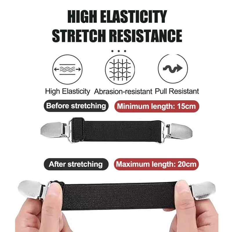 Adjustable Elastic Slipper Heel Straps, Anti-Slip Shoe Laces For Sandals, No More Heel Slipping,Multi-Use Pant Clips Boot Straps Qme
