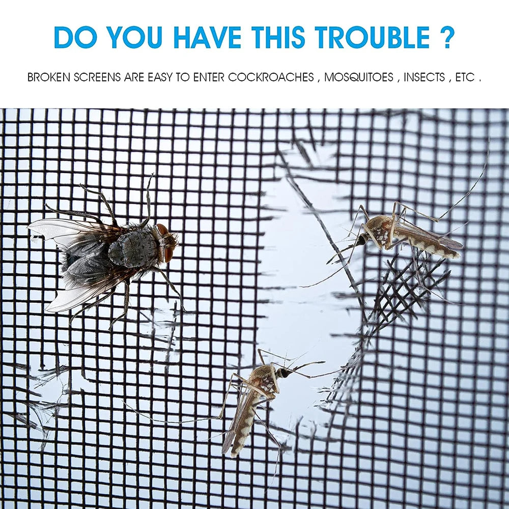 Window Mosquito Net Repair Tape Self-Adhesive Window Screen Repair Patch Strong Anti-Insect Fly Mesh Broken Holes Repair tape Qme