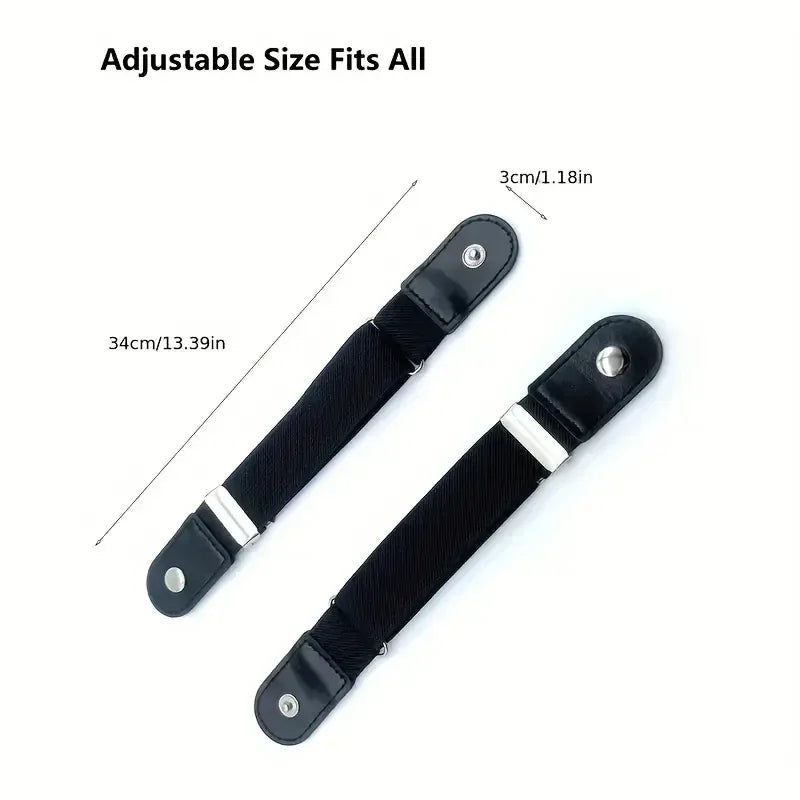 2pcs/set No Buckle Elastic Belt For Women Men Unisex Stretch Belt For Pants Jeans Casual Buckle Free Adjustable Invisible Belt Qme