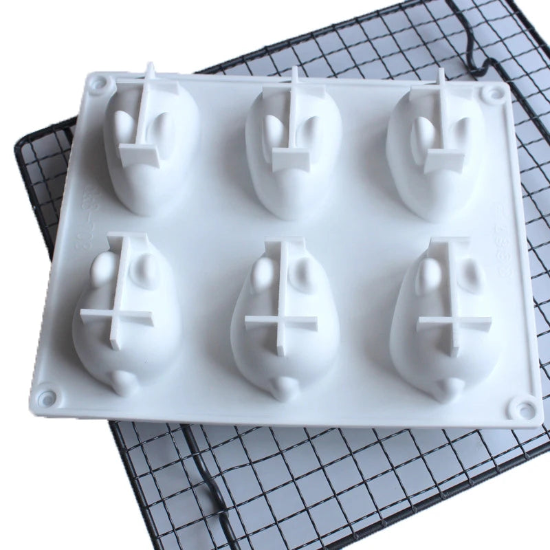 1Pc Silicone 3D Mold Cake Decorating Mould for Baking Mousse 6 Forms. Qme