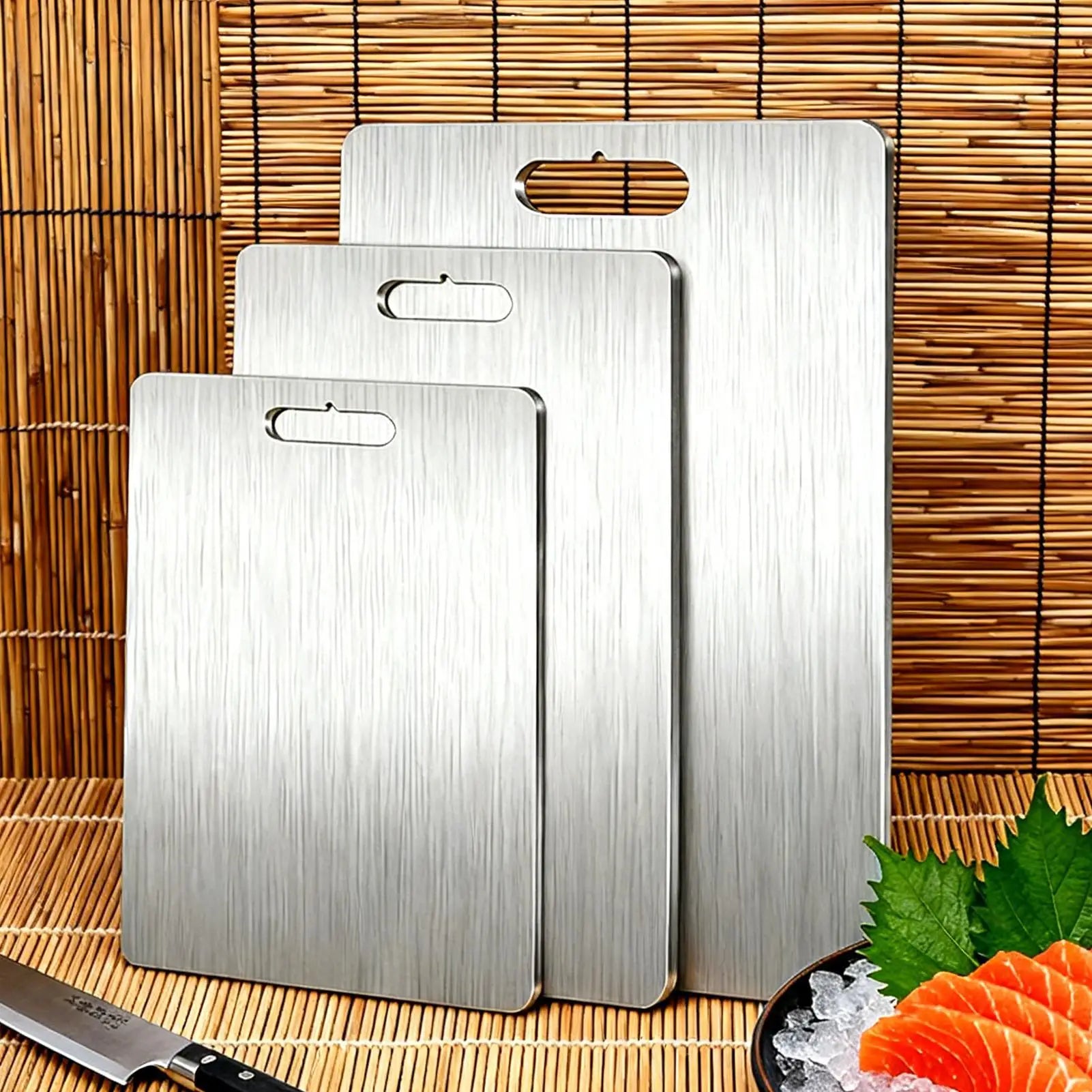 Cutting Boards Kitchen 3 Food Grade Non Slip Mat Stainless Steel Meat Qme
