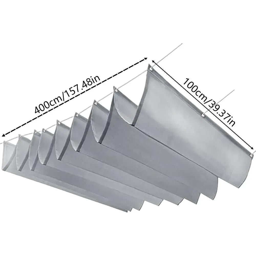 Sun Sail Heavy Duty Waterproof Retractable Sunproof Screen With Wavy Design Patio Sail Shade For Outdoor Beach Porch Deck Qme 4 meters China Mainland