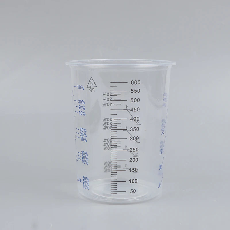 10/50pcs Paint Mixing Calibrated Cup Plastic Paint Mixing Cups 600ml Mixing Pots Qme