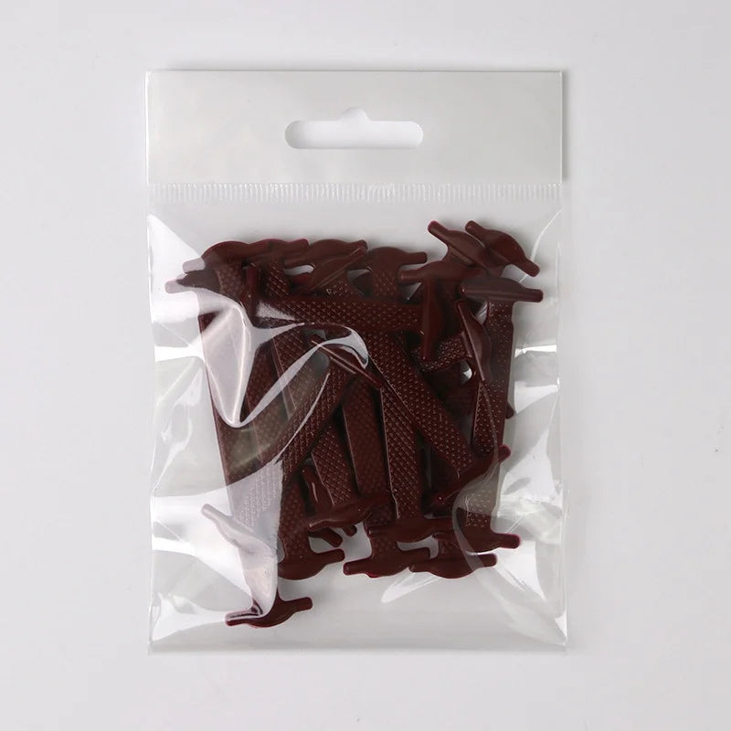 Lazy Shoelace Silicone Quick Lace Elastic Women Men No Tie Kids Adult Qme brown China Mainland