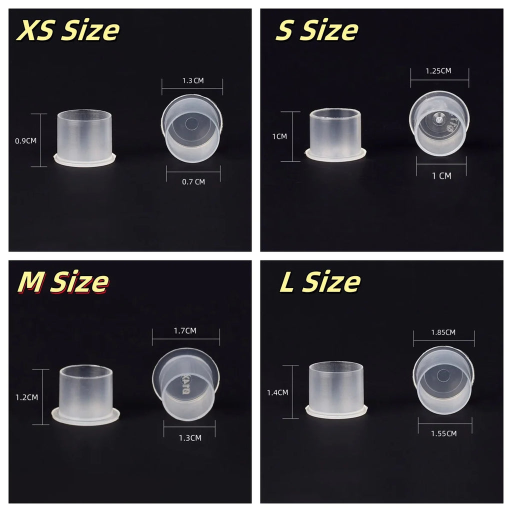 ROKYO 1000PCS Disposable Steady Tattoo Ink Cups Plastic Pigment Clear Holder Container Caps Permanent Makeup Microblading Supply Qme