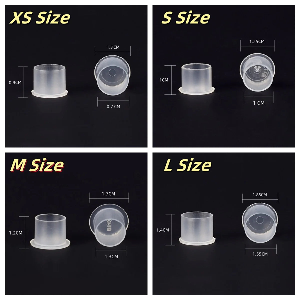 ROKYO 1000PCS Disposable Steady Tattoo Ink Cups Plastic Pigment Clear Holder Container Caps Permanent Makeup Microblading Supply Qme