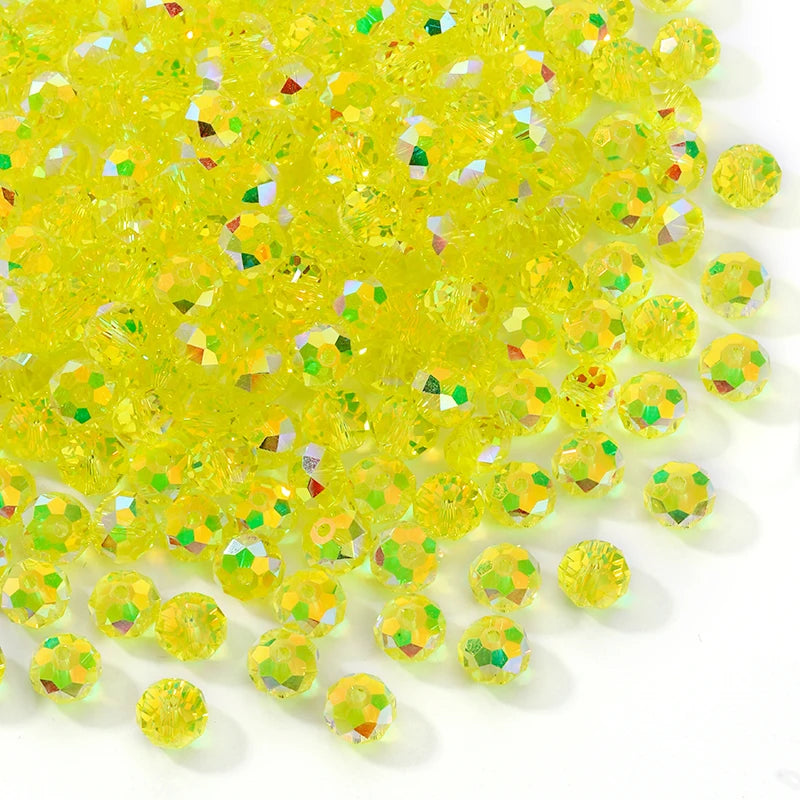 84pcs Czech Faceted Rondelle Beads 8mm AAA Crystal Glass Loose Spacer Beads for DIY Jewelry Bracelet Craft Making Supplies Qme Color 5