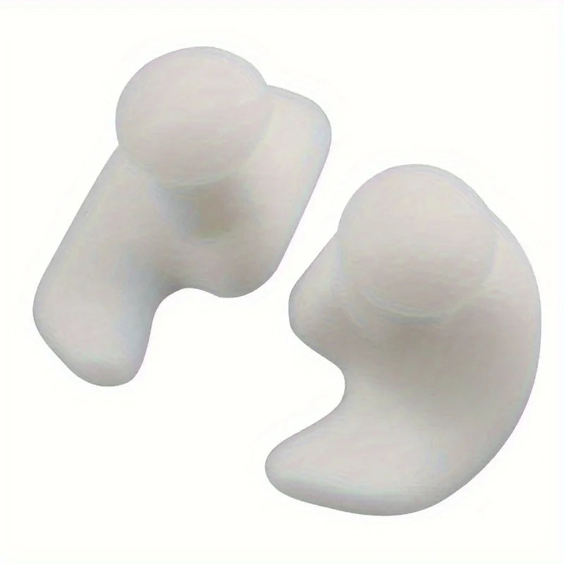 1 Pair Waterproof Soft Earplugs Silicone Portable Ear Plugs Swimming Accessories Durable Earplugs Classic Delicate Texture Qme White