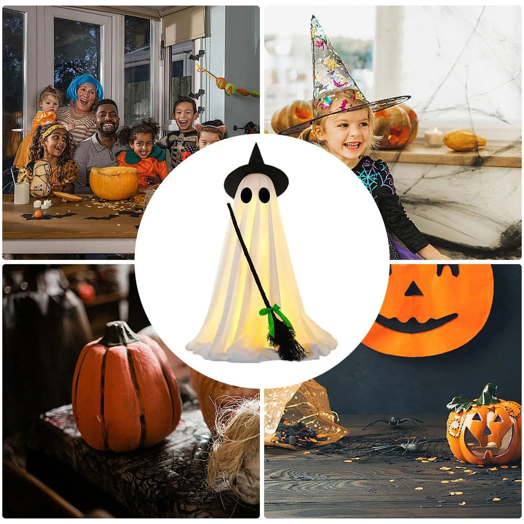 Halloween Standing Light Up Ghost Spooky Decor Lights Glowing Qme