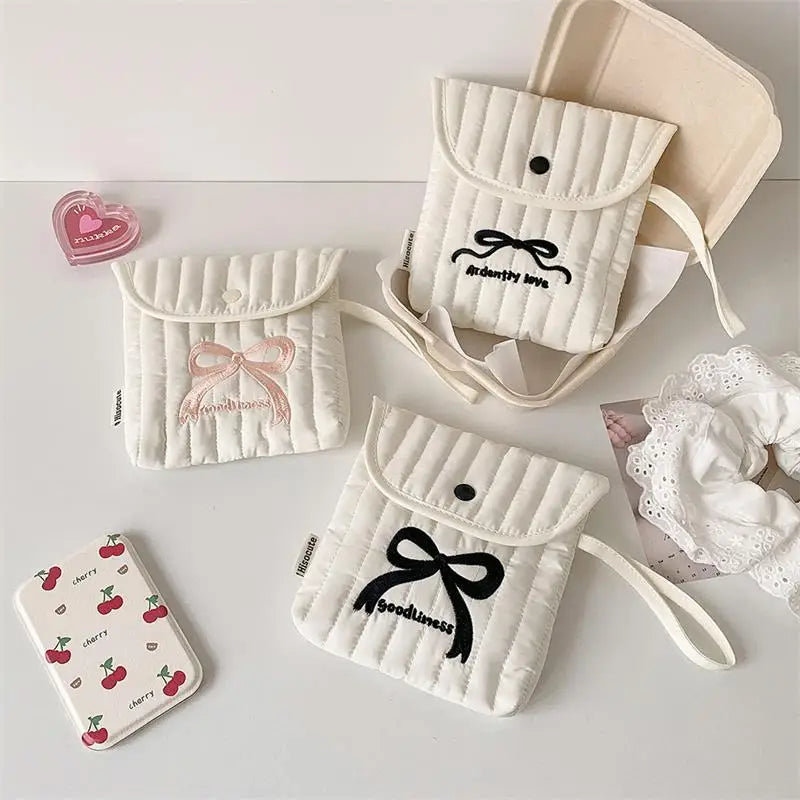 Large Capacity Handbag Women Cosmetic Bag Gifts Cute Bowknot Cherry Qme
