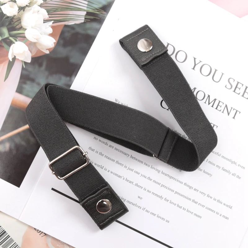 Buckle-free Elastic Invisible Belt Women Without Buckle Jeans Easy Qme Dark Grey 60-95cm China Mainland
