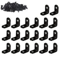 100-10PCS Stainless Steel L-shaped Corner Bracket 90 Degree Furniture Layer Board Fixed Connection Angle Bracket with Screws Qme Black20pcs