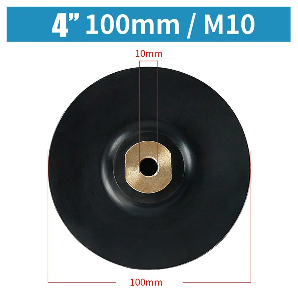 1pc Rubber Backing Pad M10 For M14 Thread Sanding Disc Hook& Loop Polishing Backer Plate For Angle Grinder Buffing Pads Qme 4Inch M10