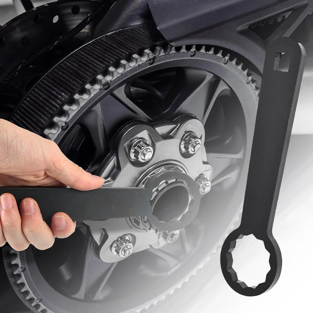 36mm Adjust Belt Tension Rear Axle Nut Torque Adapter Mufflers Removal Not Needed Adjusting Belt Tension Wrench Steel for Harley Qme