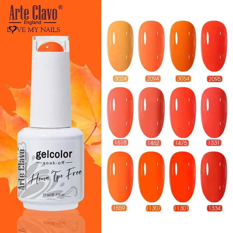 Arte Clavo Orange Series HEMA TPO Nail Gel Polish Semi Permanent Qme
