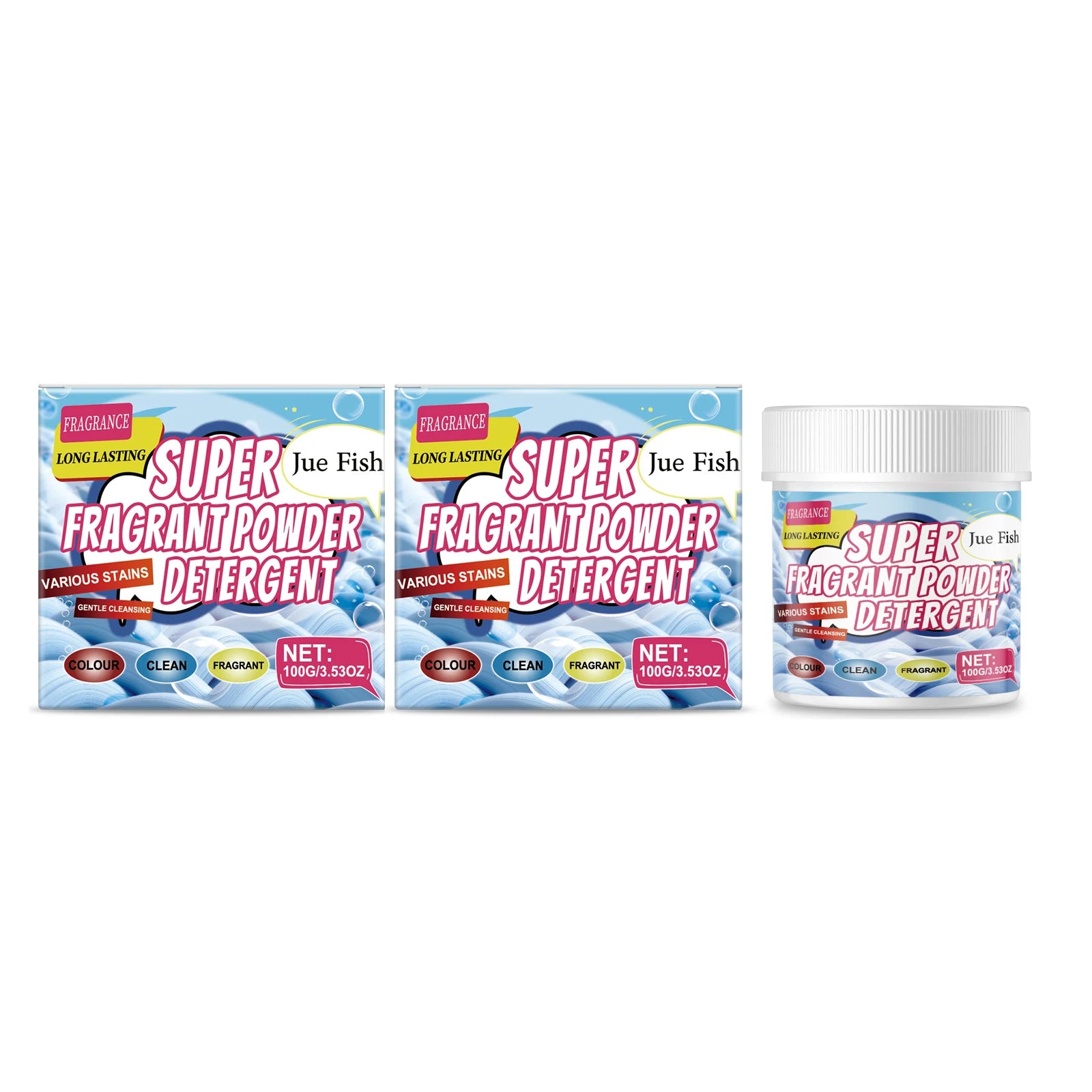 Powerful Laundry Powder Deep Remove Stain Eliminate Odor Lasting Fresh Scent Low Foam Easy Rinse Super Fragrant Powder Detergent Qme 2 X 100g Boxed