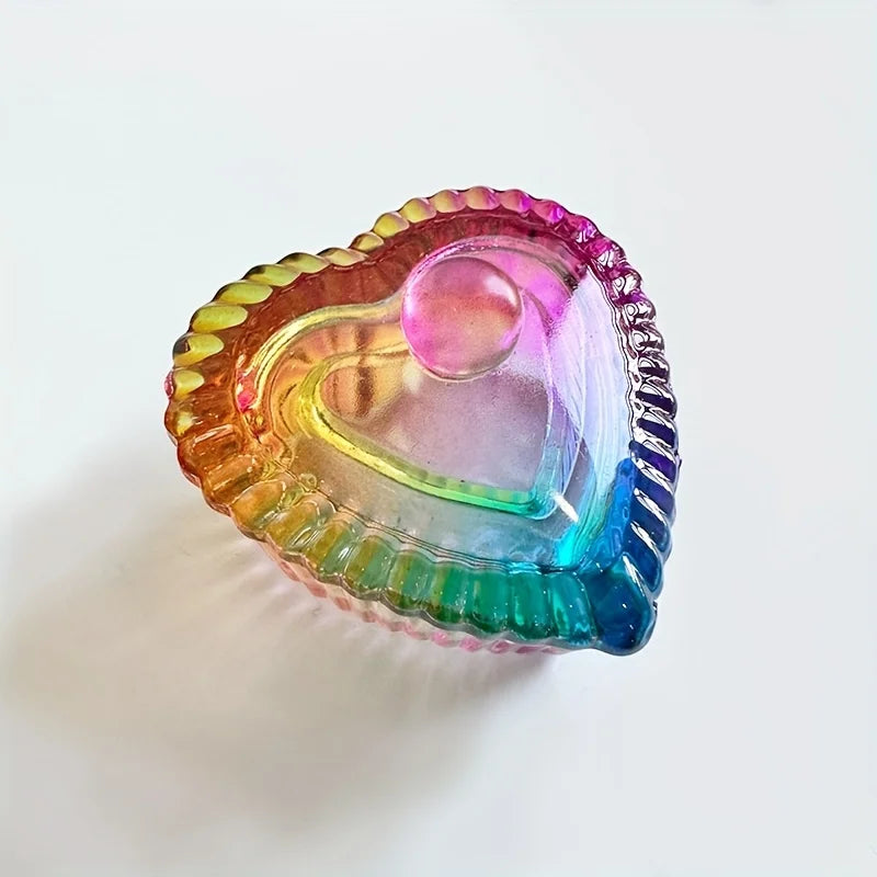 Clear Nail Art Acrylic Liquid Powder Dappen Dish Bowl Sweet Heart Multi-shaped Glass Crystal Cup With Cap Lid Bowl Qme