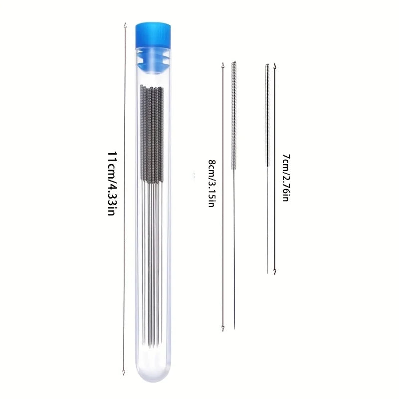 10-Piece Stainless Steel Cleaning Nozzle Kit - Window Wiper, 3D Printer Nozzle, Gas Stove, Shower Needle Unclogging Brush Qme