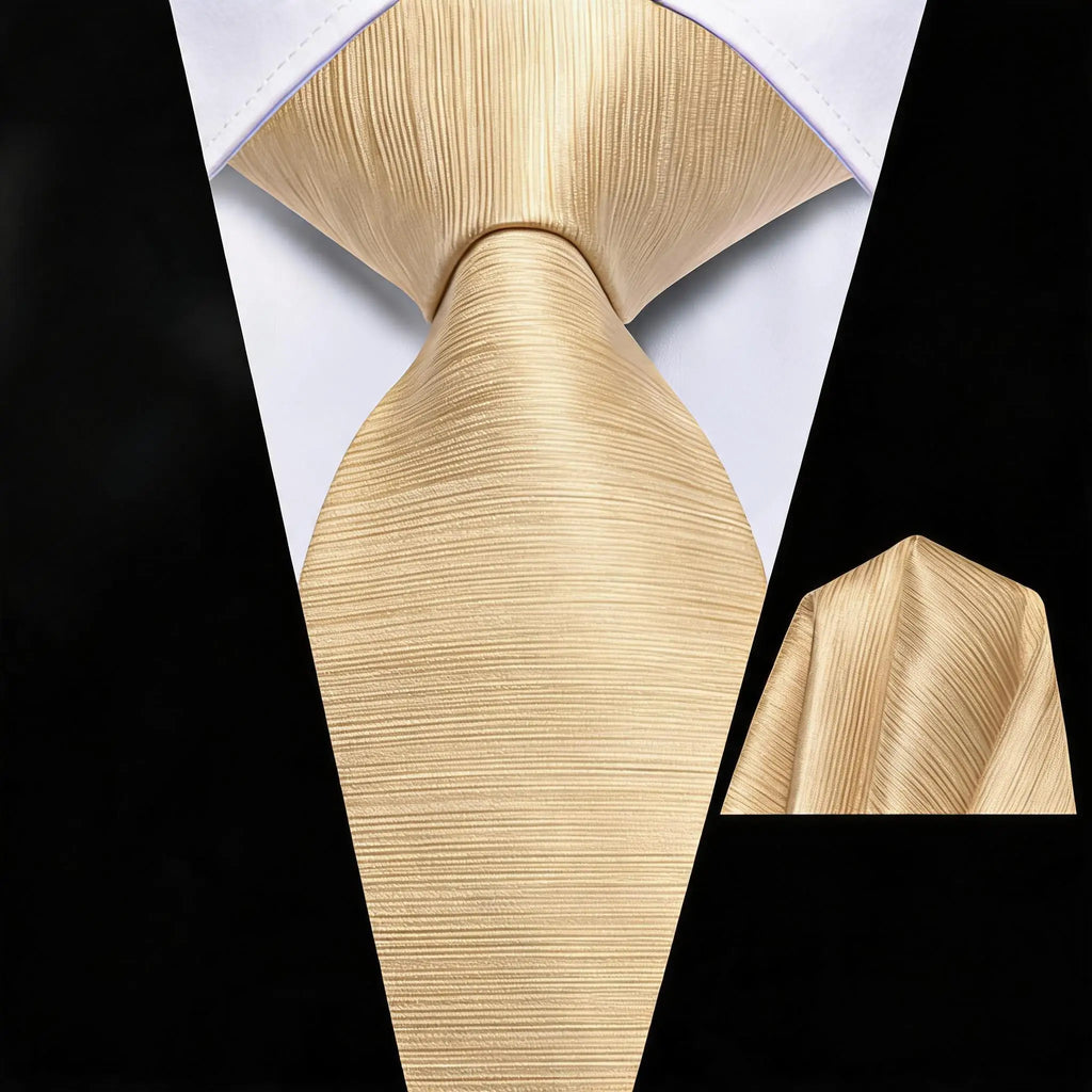 Men Solid Striped Necktie Matching Pocket Square Kit Pink/Green/Yellow/Orange Elegant Accessory for Daily Formal Party Qme HT-LDSN0212